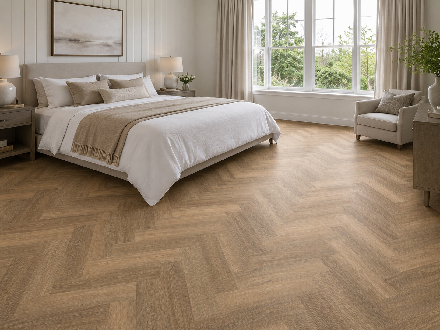 Parma herringbone glue down LVT