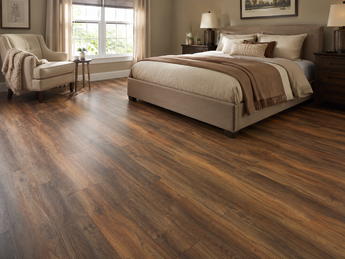 Seville Oak 12mm Plank Laminate room set 1