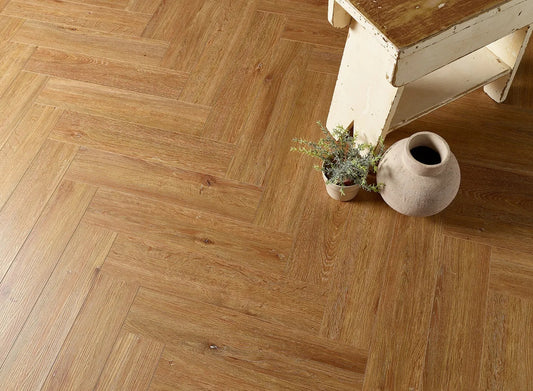 Golden Elm herringbone waterproof SPC
