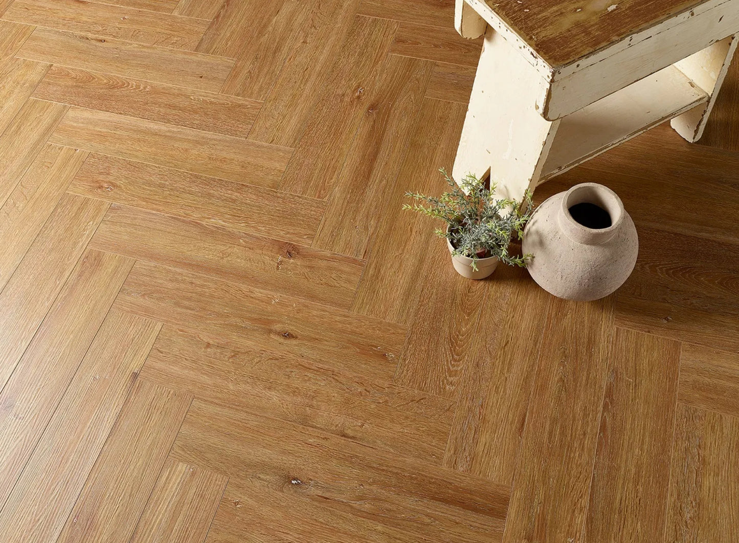 Golden Elm herringbone waterproof SPC