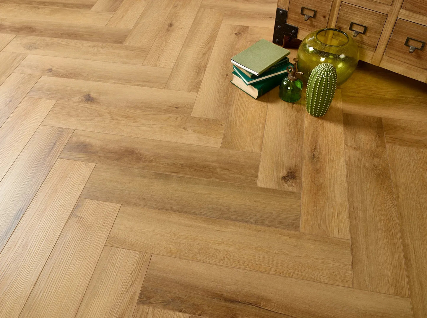 Warm Oak herringbone waterproof SPC