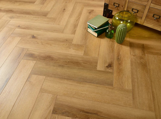 Warm Oak herringbone waterproof SPC