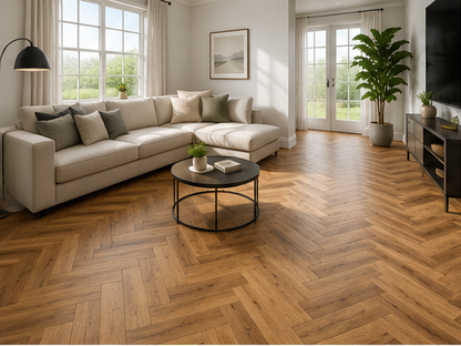 Milan herringbone glue down LVT