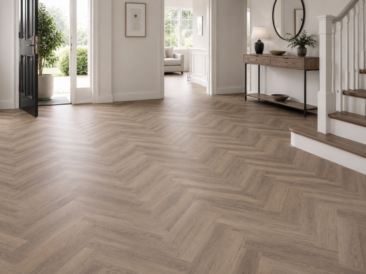 Rimini herringbone glue down LVT
