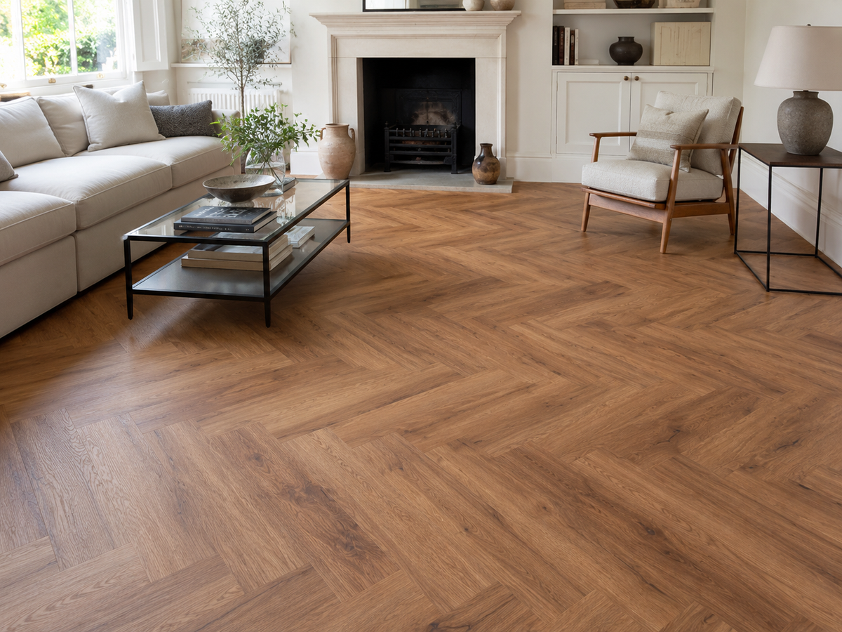 Rome herringbone glue down LVT