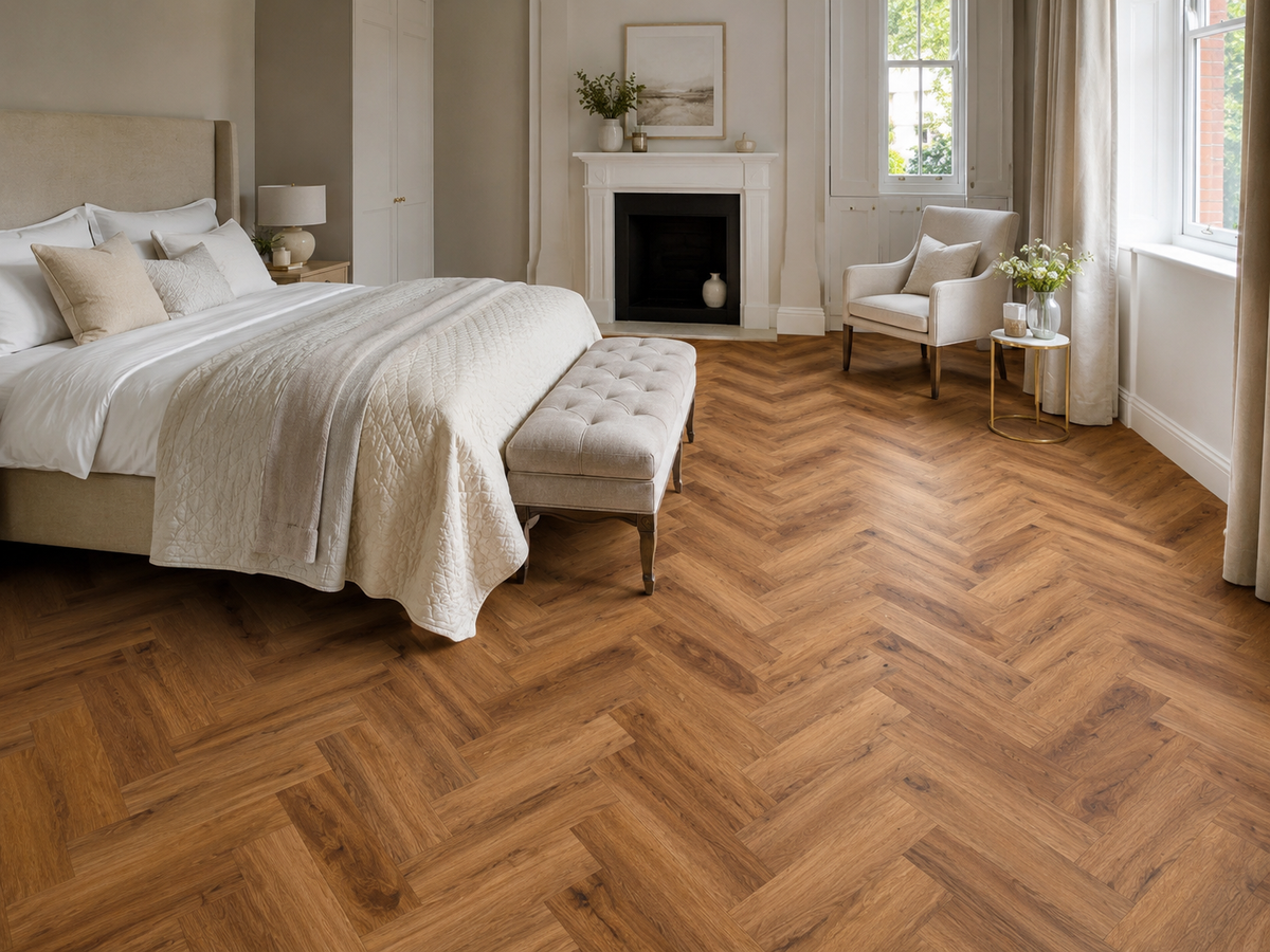 Rome herringbone glue down LVT
