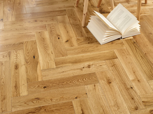 Mayfair 90mm Natural Lacquered Herringbone Engineered