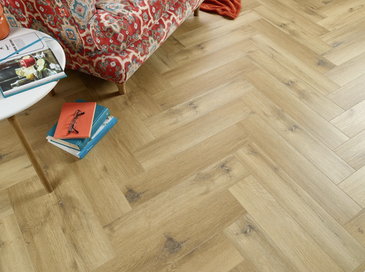 Natural Oak herringbone waterproof SPC