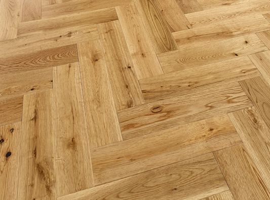 Mayfair 90mm Natural Lacquered Herringbone Engineered