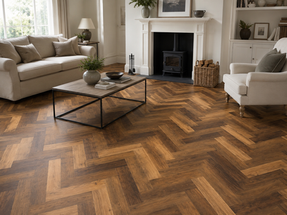 Siena herringbone glue down LVT