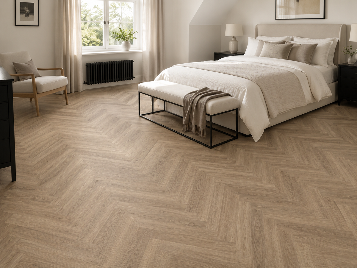 Sorrento herringbone glue down LVT