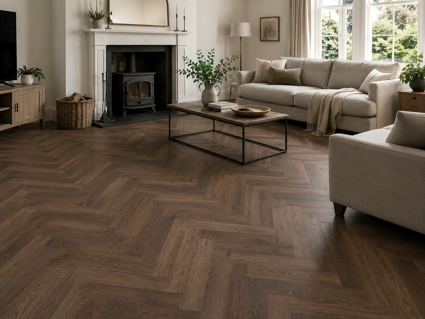 Truin herringbone glue down LVT