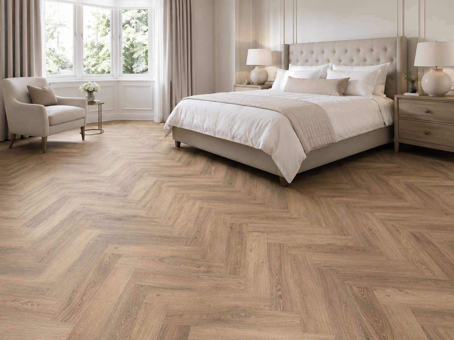 Vicenza herringbone glue down LVT